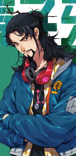 [2436x1125]姜子牙 潮服 耳机 时尚 苹果手机动漫壁纸图片