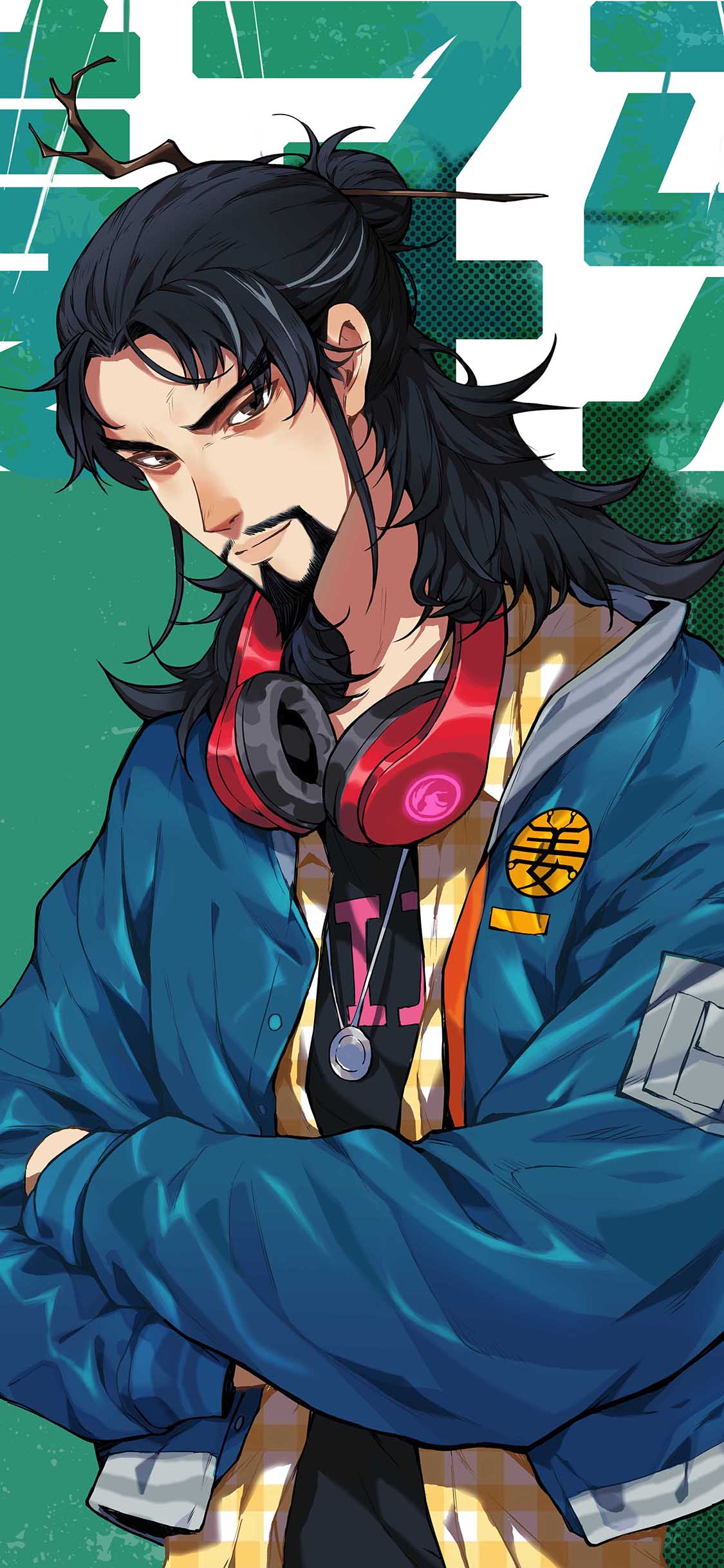 [2436×1125]姜子牙 潮服 耳机 时尚 苹果手机动漫壁纸图片