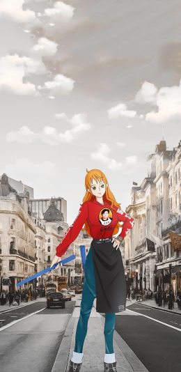 [2436x1125]娜美 海贼王 动画 时尚 潮服 街道 日本 苹果手机动漫壁纸图片