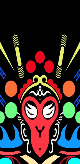 [2436x1125]孙悟空 平面 美猴王 京剧 色彩 苹果手机动漫壁纸图片