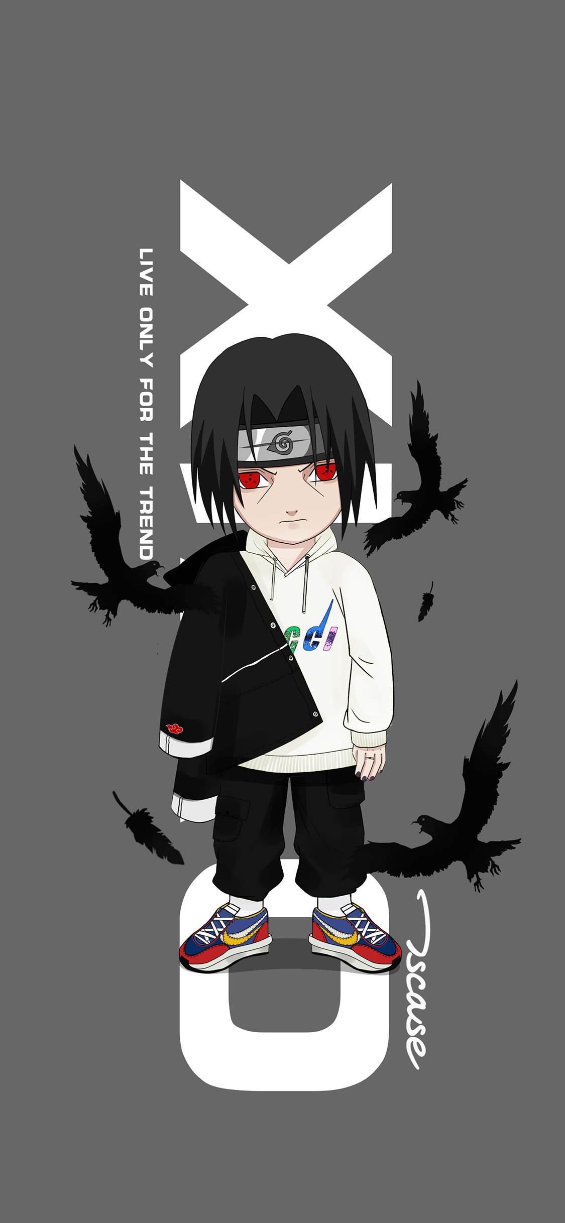 [2436×1125]宇智波鼬 晓组织 火影忍者 苹果手机动漫壁纸图片