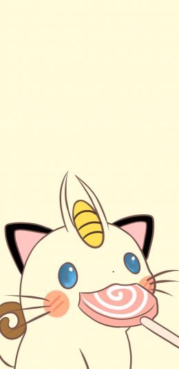 [2436x1125]宠物小精灵 宝可梦 喵喵 波板糖 苹果手机动漫壁纸图片