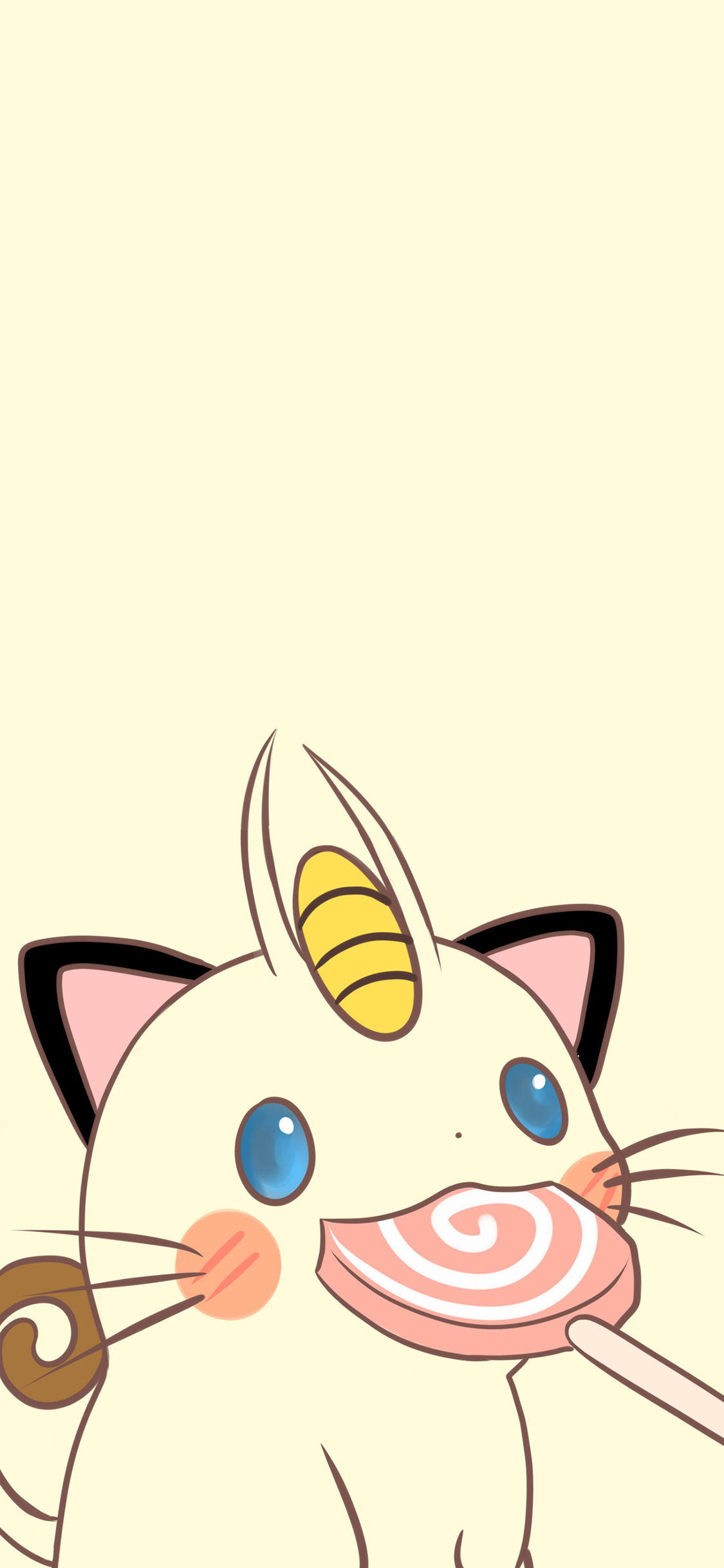 [2436×1125]宠物小精灵 宝可梦 喵喵 波板糖 苹果手机动漫壁纸图片