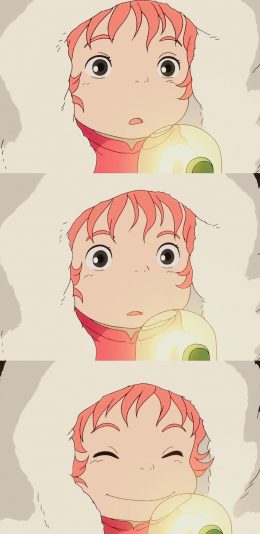 [2436x1125]宫崎骏 动漫 悬崖上的金鱼姬 波妞 苹果手机动漫壁纸图片