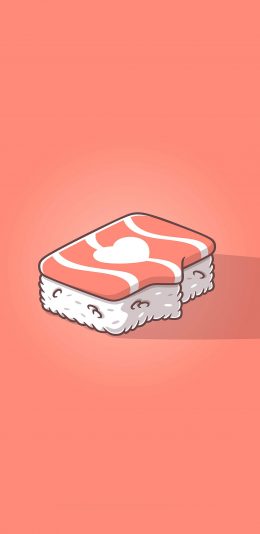 [2436x1125]寿司 粉 米饭 爱心 苹果手机动漫壁纸图片