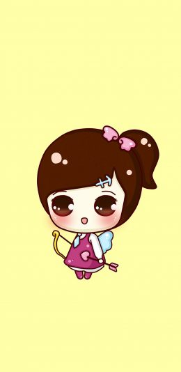 [2436x1125]射手 箭 爱心 卡通 苹果手机动漫壁纸图片