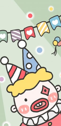 [2436x1125]小丑 色彩 可爱 彩妆 苹果手机动漫壁纸图片