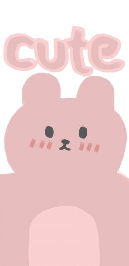 [2436x1125]小兔子 粉 可爱 cute 苹果手机动漫壁纸图片