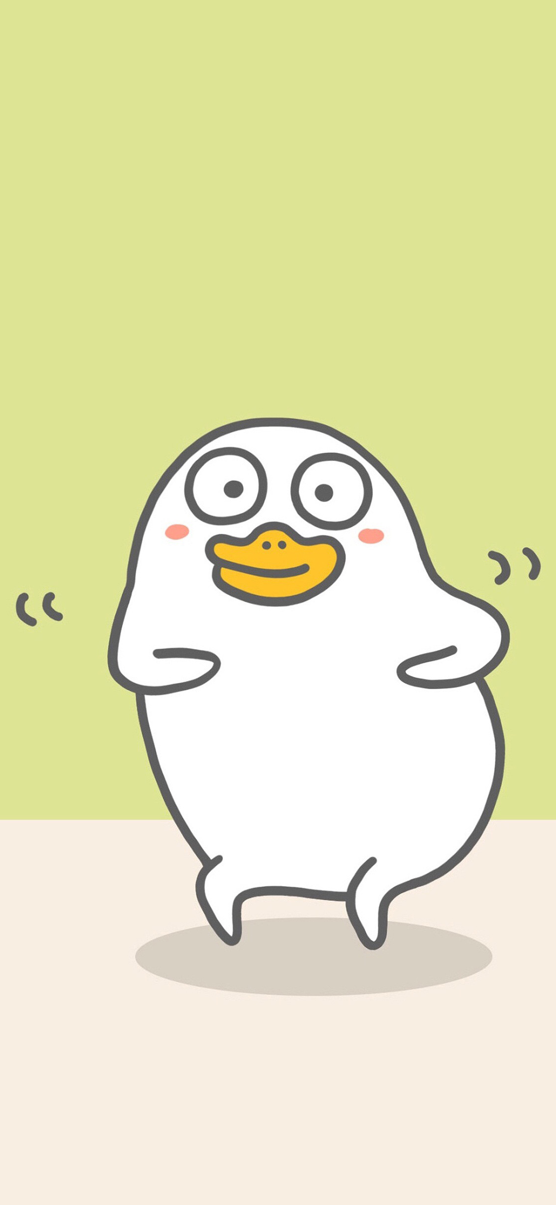 [2436×1125]小刘鸭 卡通 可爱 呆萌 苹果手机动漫壁纸图片