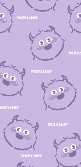 [2436x1125]小怪兽 monster 平铺 可爱 苹果手机动漫壁纸图片