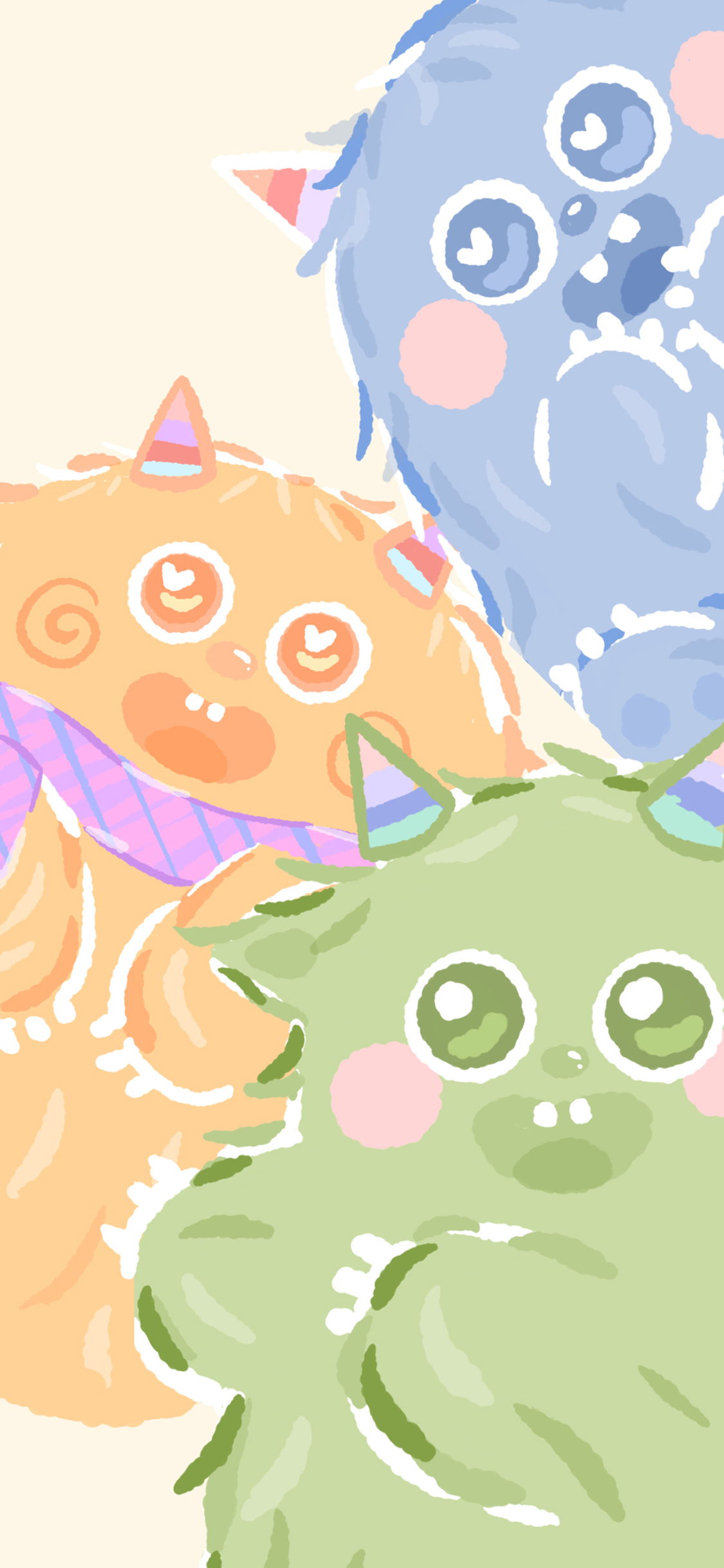 [2436×1125]小怪兽 可爱 萌 色彩 苹果手机动漫壁纸图片
