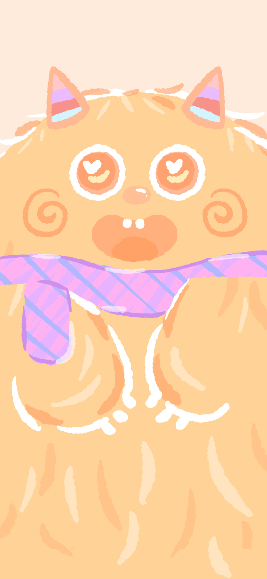 [2436×1125]小怪兽 可爱 萌 黄色 苹果手机动漫壁纸图片