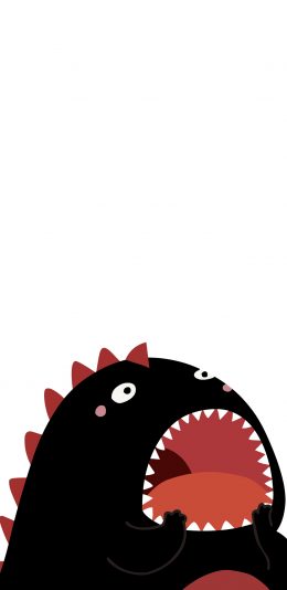 [2436x1125]小怪兽 张嘴 卡通 可爱 苹果手机动漫壁纸图片