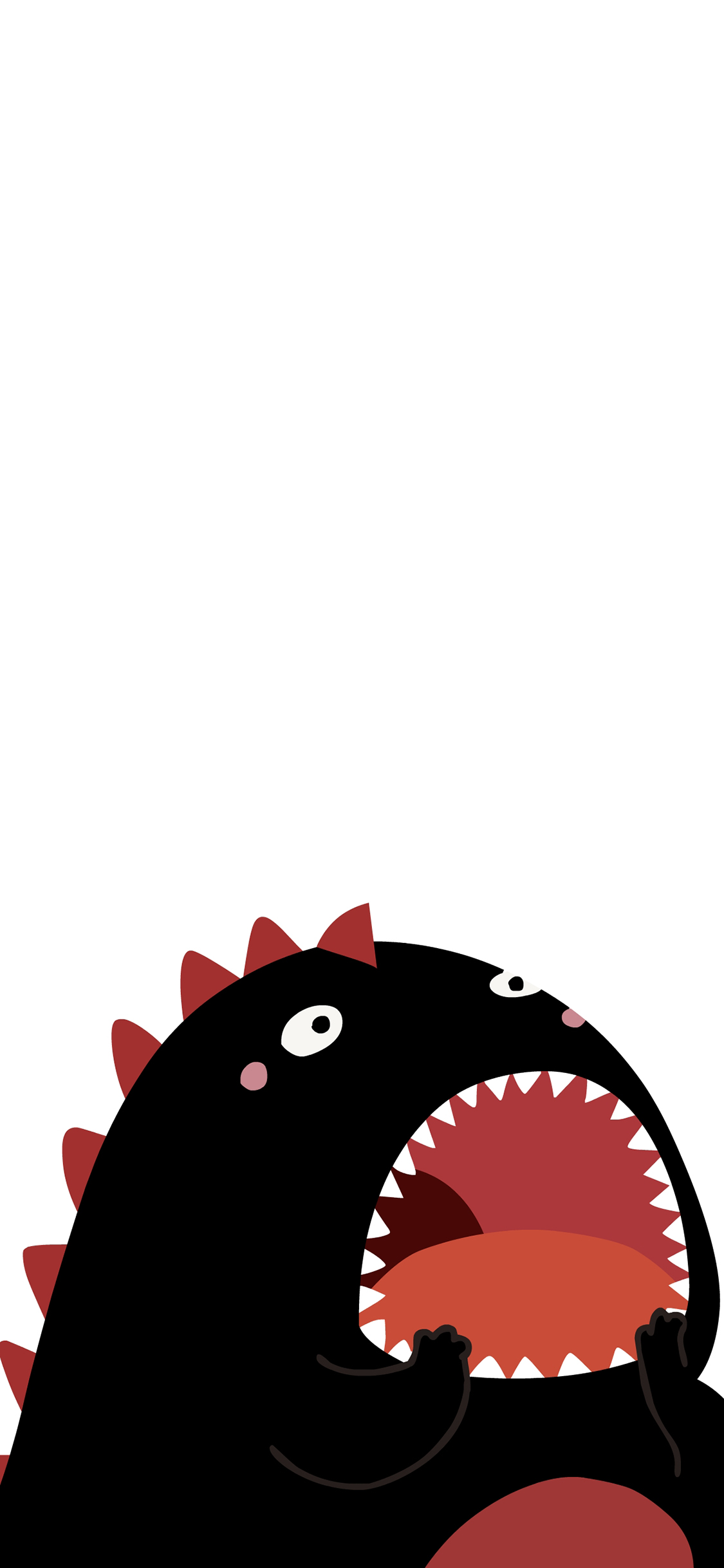 [2436×1125]小怪兽 张嘴 卡通 可爱 苹果手机动漫壁纸图片