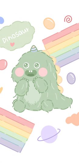 [2436x1125]小恐龙 dinosaur 色彩 可爱 苹果手机动漫壁纸图片