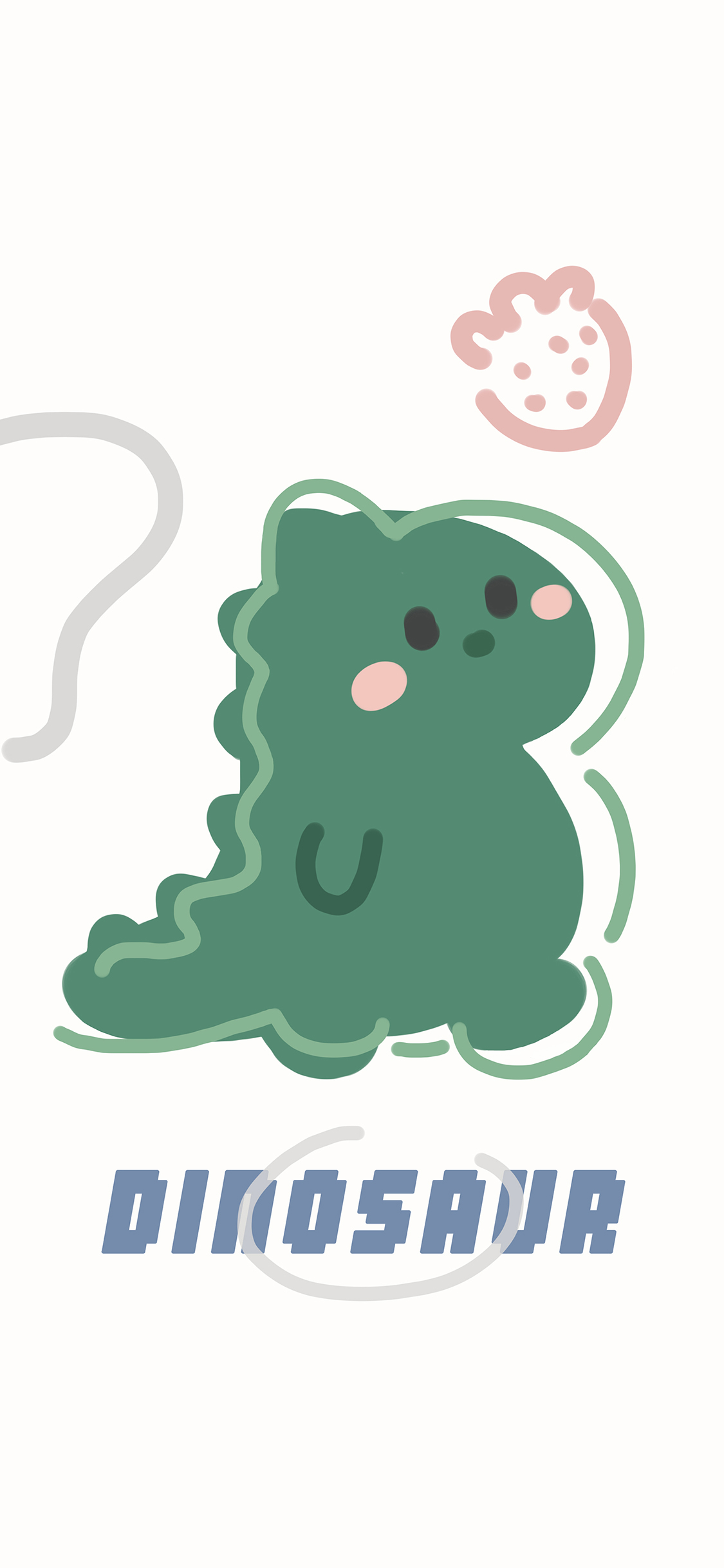 [2436×1125]小恐龙 可爱 dinosaur 苹果手机动漫壁纸图片