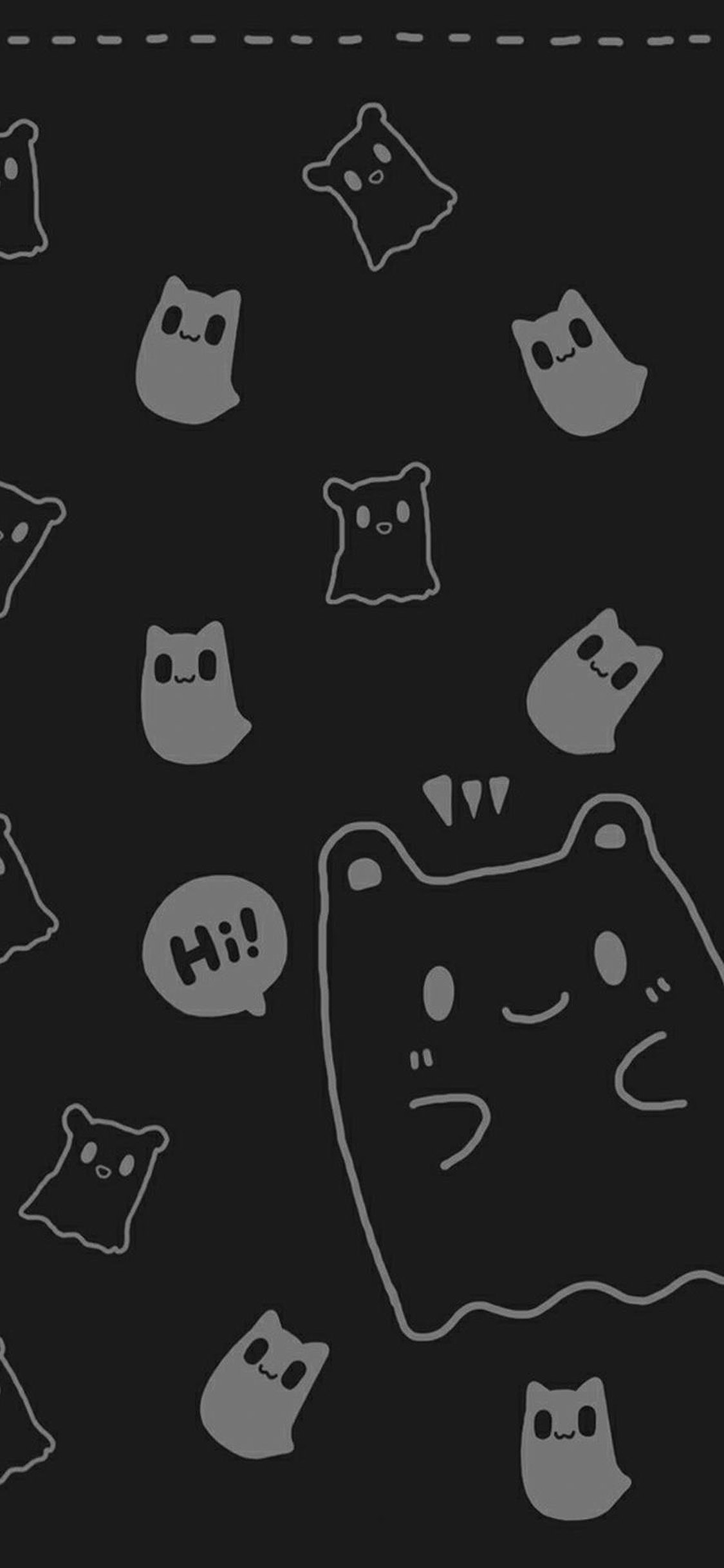 [2436×1125]小清新 平铺 创意 卡通 苹果手机动漫壁纸图片