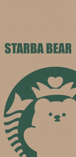 [2436x1125]小熊 starba bear 卡通 苹果手机动漫壁纸图片