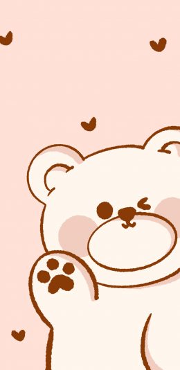 [2436x1125]小熊 卡通 动漫 爱心 可爱 苹果手机动漫壁纸图片
