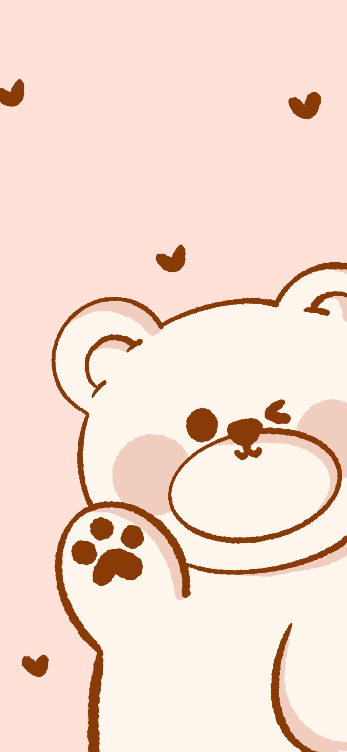 [2436×1125]小熊 卡通 动漫 爱心 可爱 苹果手机动漫壁纸图片