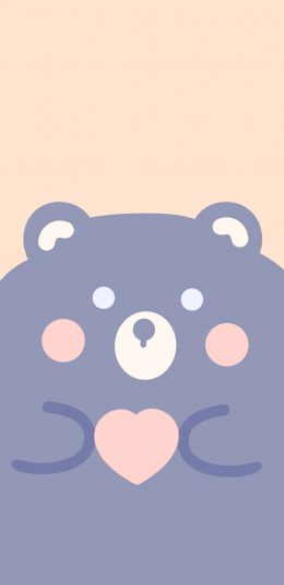 [2436x1125]小熊 可爱 爱心 卡通 苹果手机动漫壁纸图片