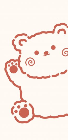 [2436x1125]小熊 可爱 镂空 卡通 苹果手机动漫壁纸图片