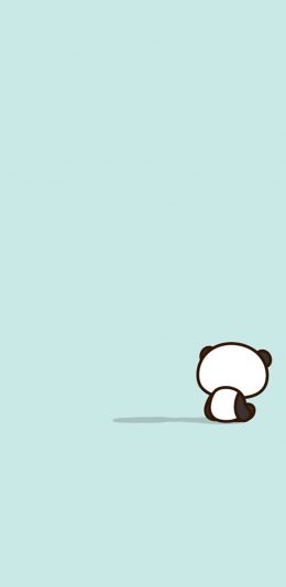 [2436x1125]小熊猫背影卡通 苹果手机动漫壁纸图片