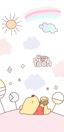 [2436x1125]小熊维尼 卡通 动画 可爱 苹果手机动漫壁纸图片