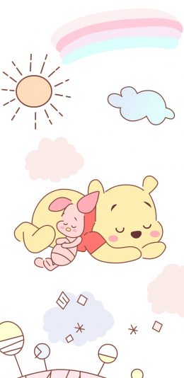 [2436x1125]小熊维尼 卡通 动画 可爱 小猪皮杰 苹果手机动漫壁纸图片