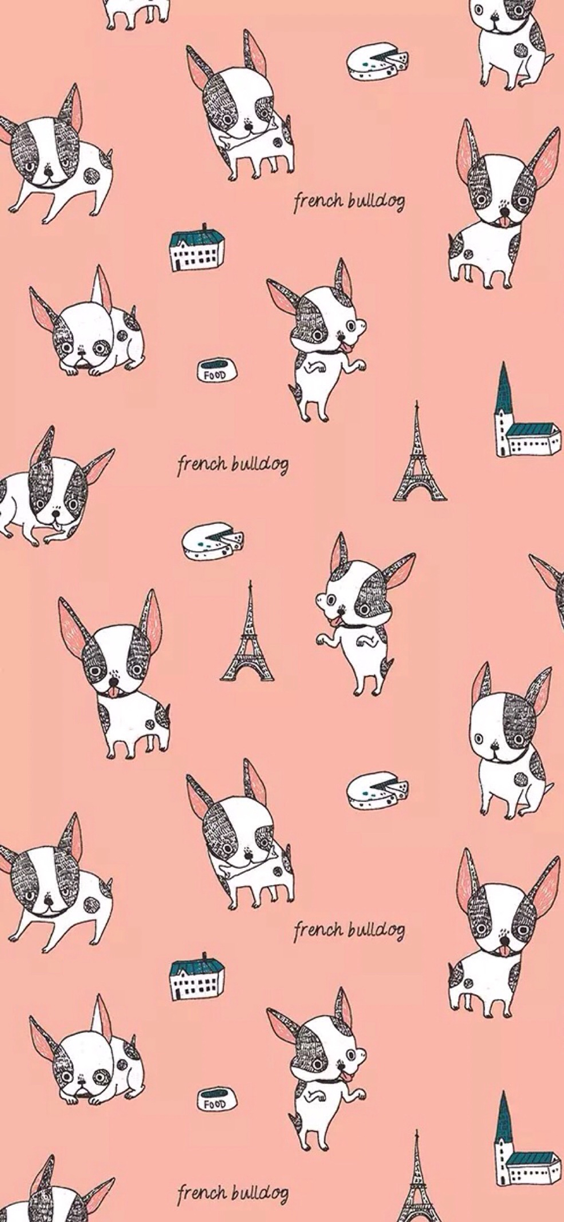 [2436×1125]小狗 吉娃娃 卡通 平铺 苹果手机动漫壁纸图片