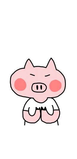 [2436x1125]小猪 卡通 简笔画 粉色 可爱 苹果手机动漫壁纸图片