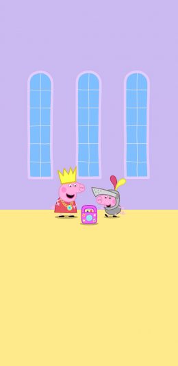 [2436x1125]小猪佩奇 动画 卡通 可爱 播放机 苹果手机动漫壁纸图片