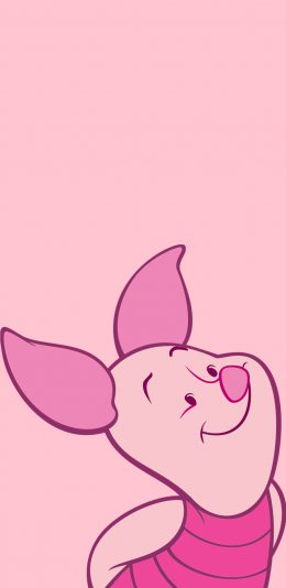 [2436x1125]小猪皮杰 动画 小熊维尼 粉色 苹果手机动漫壁纸图片