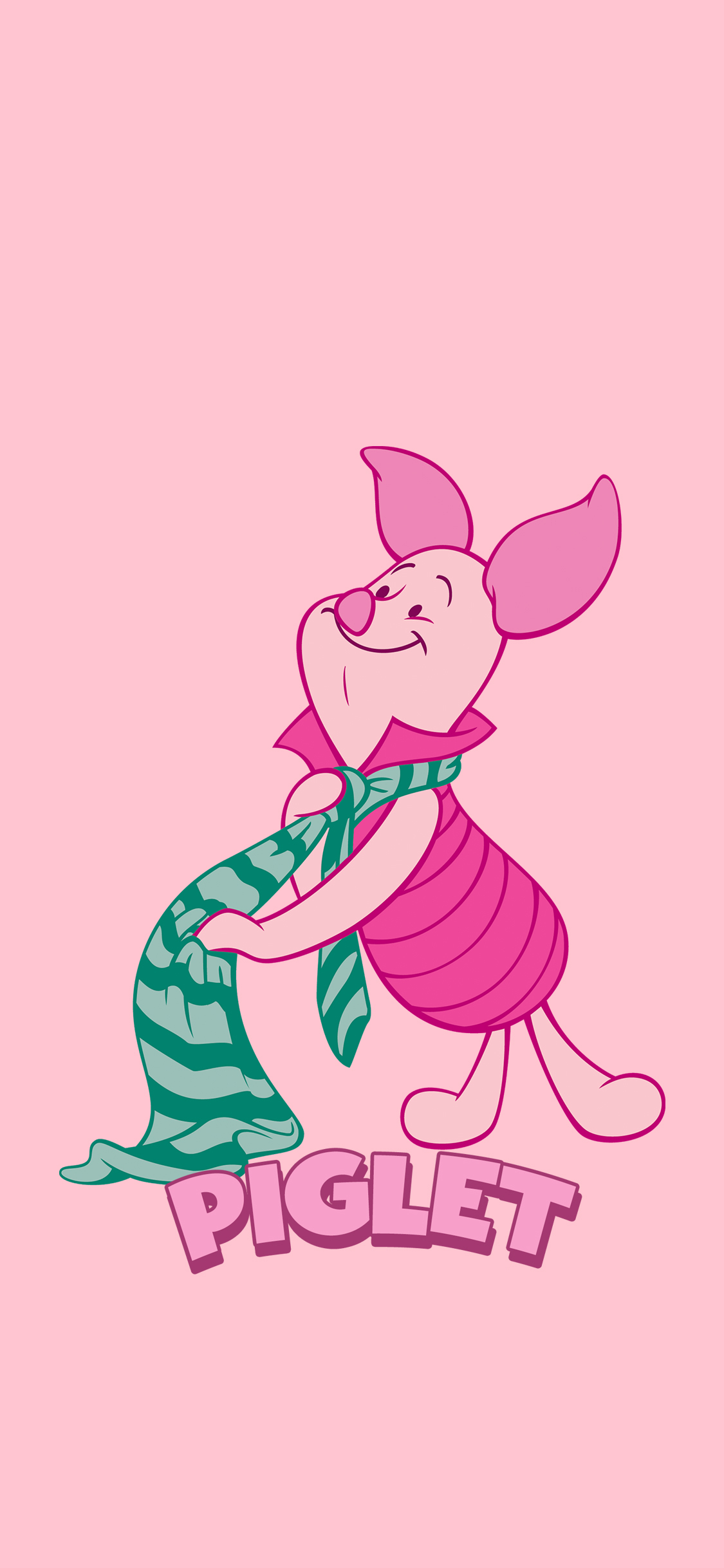 [2436×1125]小猪皮杰 动画 粉色 小熊维尼 苹果手机动漫壁纸图片