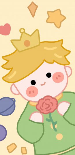 [2436x1125]小王子 五角星 皇冠 卡通 苹果手机动漫壁纸图片