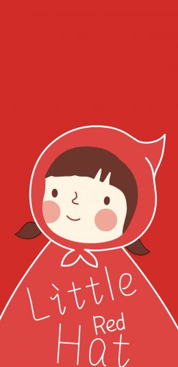 [2436x1125]小红帽 红色 卡通 可爱 苹果手机动漫壁纸图片