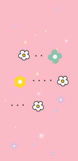 [2436x1125]小花  清新 泫雅风 粉 苹果手机动漫壁纸图片