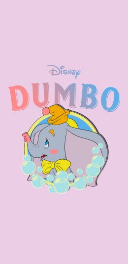 [2436x1125]小飞象 粉色 迪士尼 大象 卡通 动画 苹果手机动漫壁纸图片