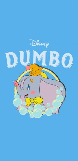 [2436x1125]小飞象 蓝色 迪士尼 大象 卡通 动画 苹果手机动漫壁纸图片