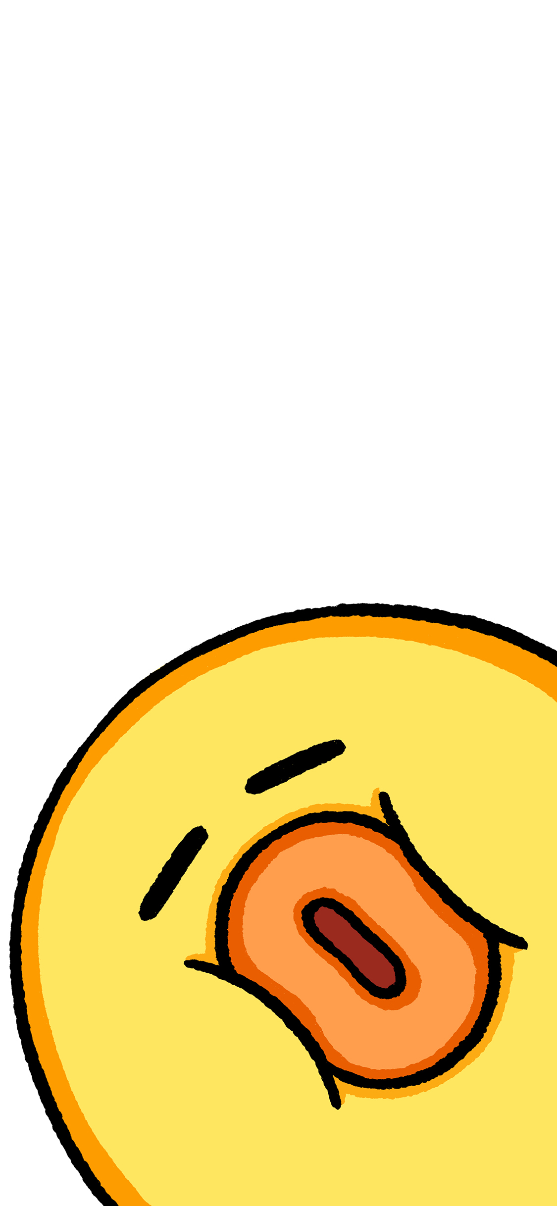 [2436×1125]小鸡 可爱 卡通 噘嘴 苹果手机动漫壁纸图片