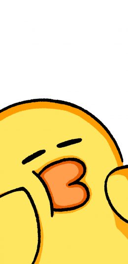 [2436x1125]小鸡 可爱 卡通 噘嘴 萌 苹果手机动漫壁纸图片