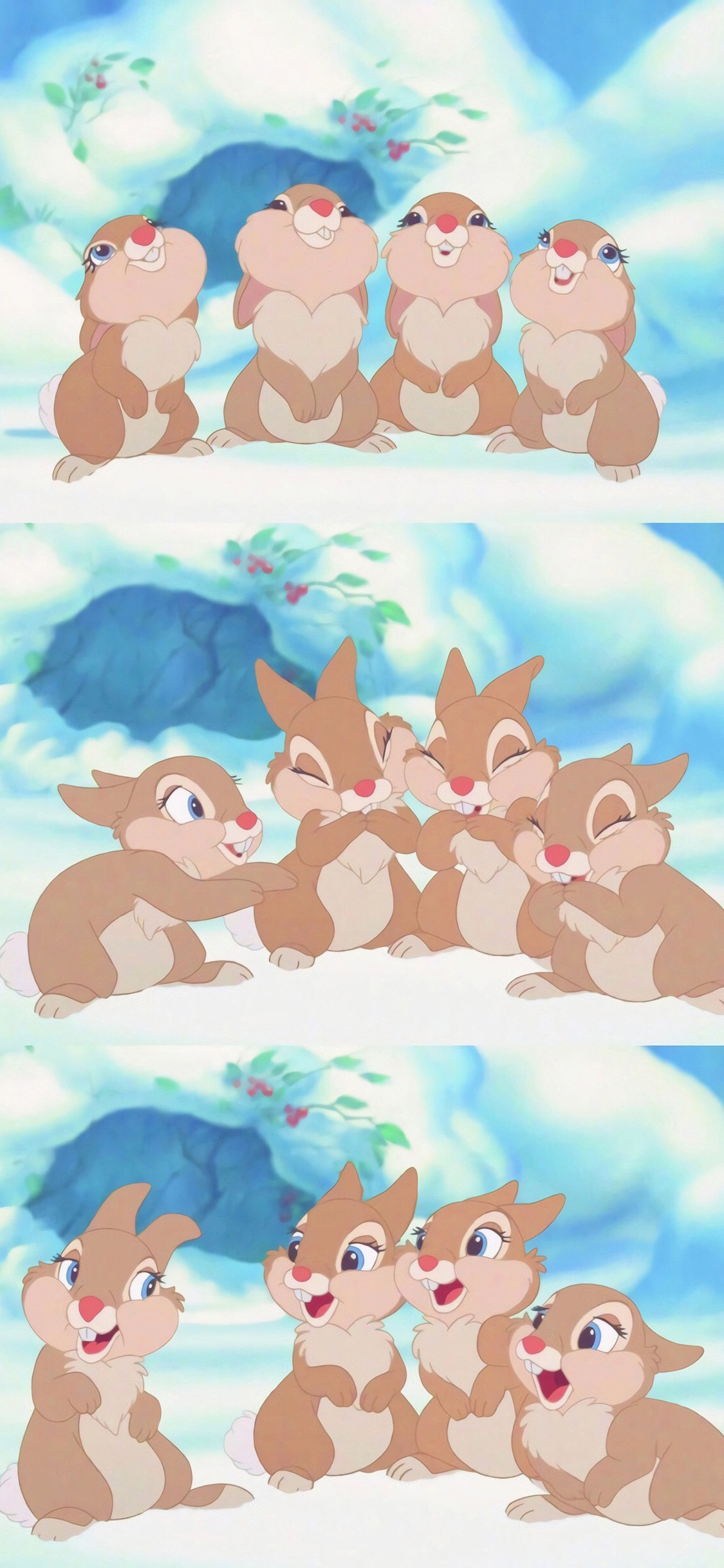 [2436×1125]小鹿斑比 动画 卡通 兔子 可爱 苹果手机动漫壁纸图片