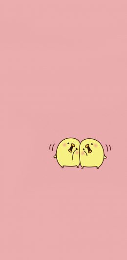 [2436x1125]小黄鸡 卡通 可爱 苹果手机动漫壁纸图片