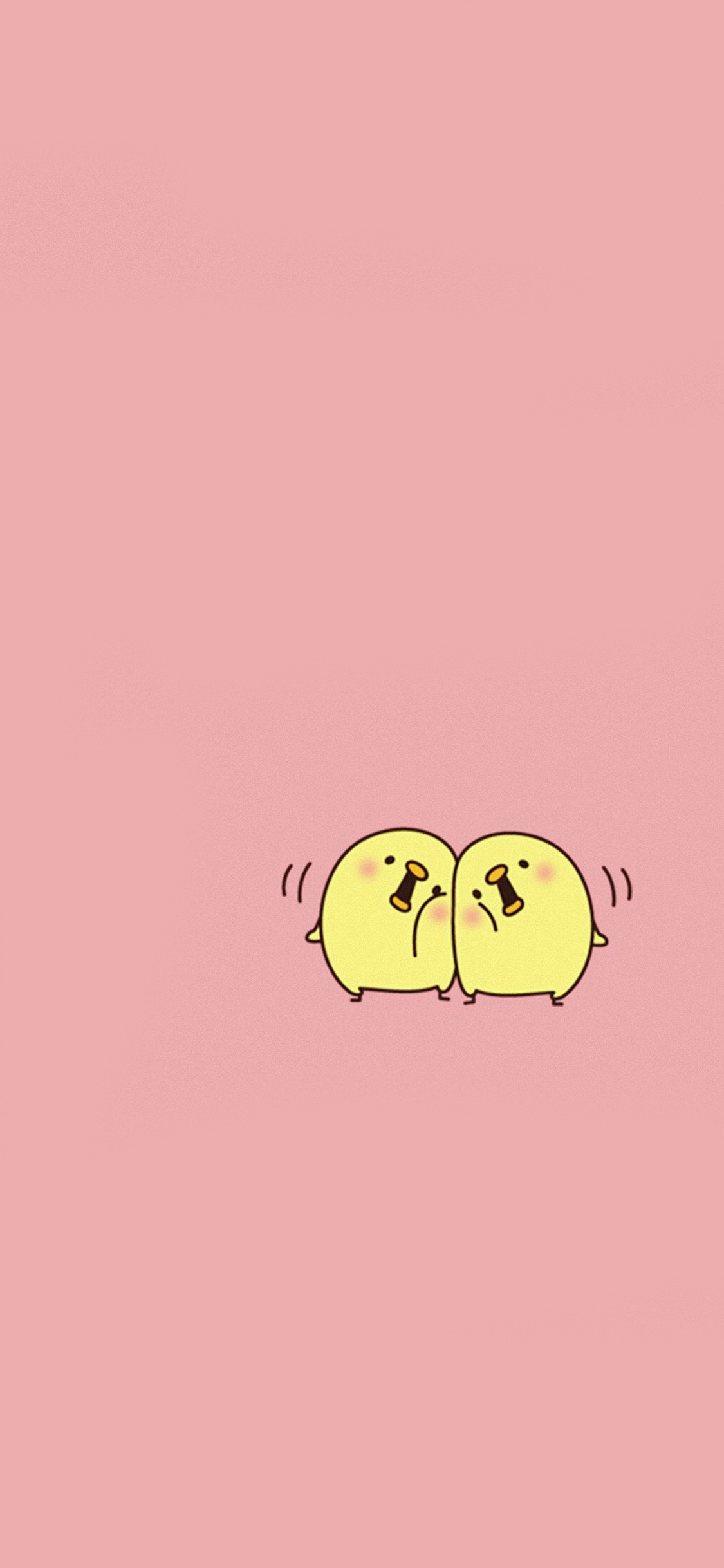[2436×1125]小黄鸡 卡通 可爱 苹果手机动漫壁纸图片