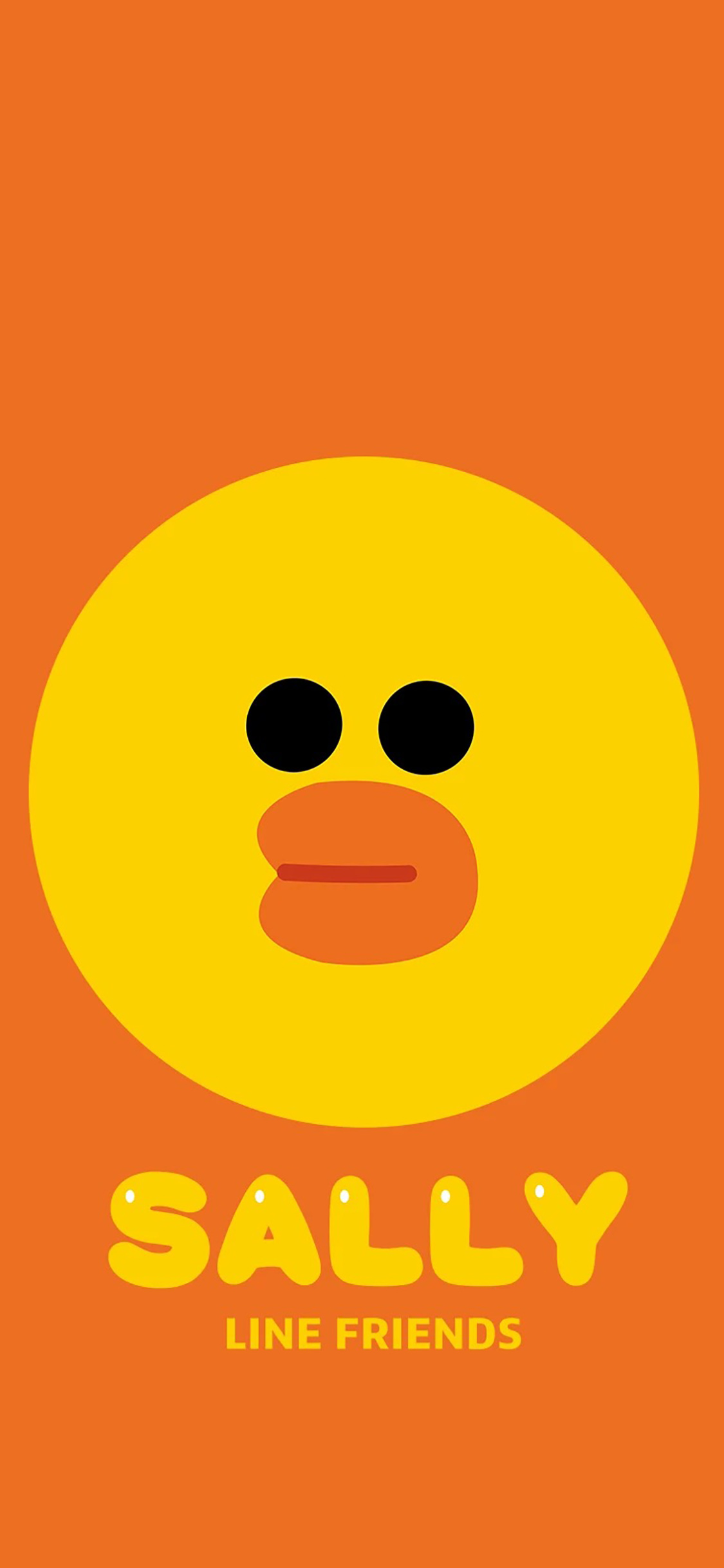 [2436×1125]小黄鸭 Sally line friends 苹果手机动漫壁纸图片