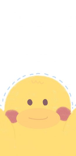 [2436x1125]小黄鸭 嘴唇 卡通 可爱 苹果手机动漫壁纸图片