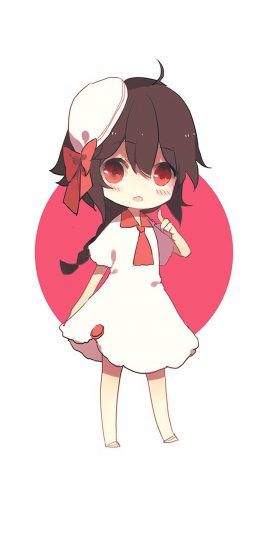 [2436x1125]少女 手绘 白 卡通 苹果手机动漫壁纸图片