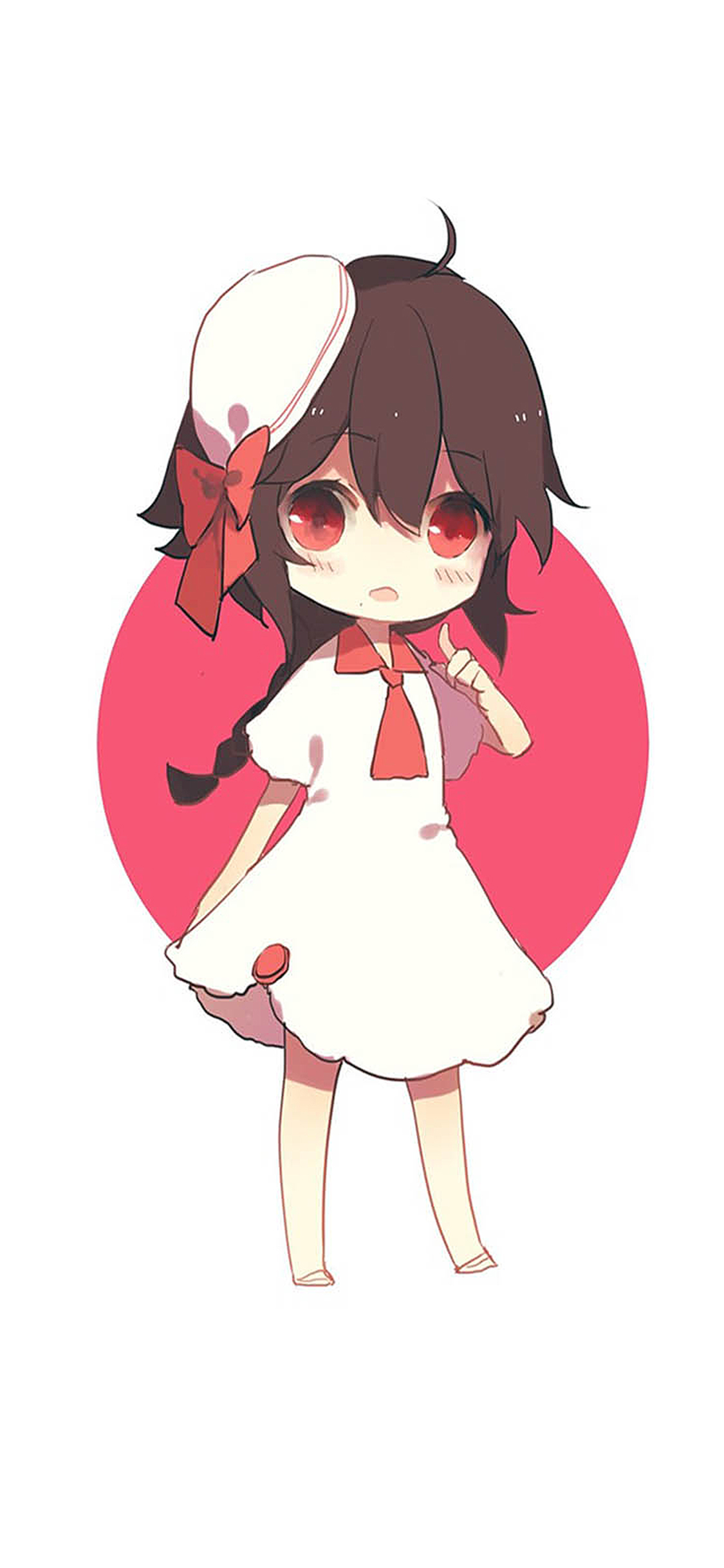 [2436×1125]少女 手绘 白 卡通 苹果手机动漫壁纸图片