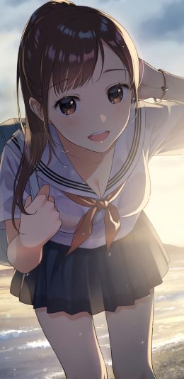 [2436x1125]少女 漫画 二次元 制服 校园 校服 苹果手机动漫壁纸图片