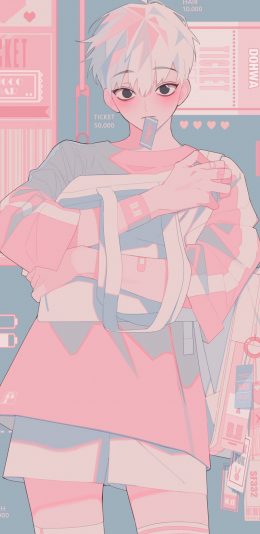 [2436x1125]少年 背包 二次元 男孩 时尚 苹果手机动漫壁纸图片